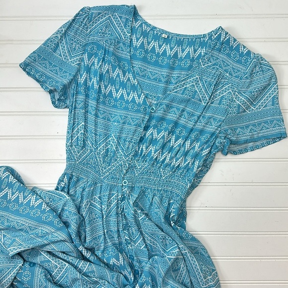 Powder blue button front maxi dress - Picture 6 of 13